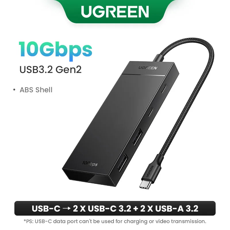 USB3.0 HUB 4 Ports USB-A Splitter Slim USB Expander Mouse Keyboard Flash Drive