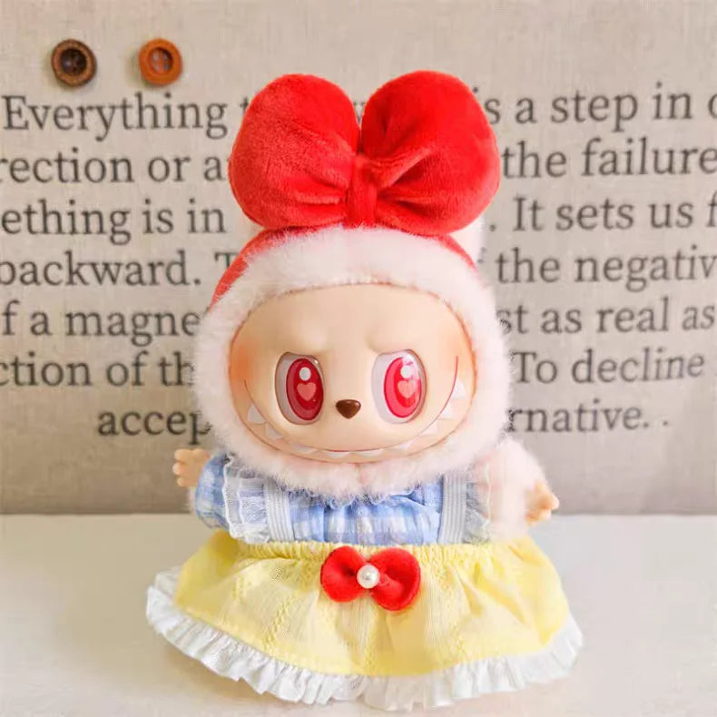 Labubu Clothes For 15-17CM I II III Labubu Outfits Mini Plush Cotton Idol Doll Universal Clothing  Party Accessories Gifts
