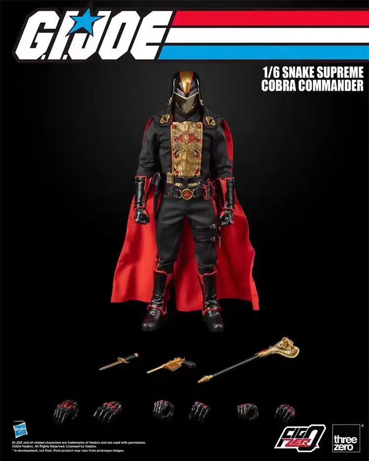 Original Hasbro Threezero FigZero G.I. Joe Series 1/6 SNAKE SUPREME COBRA COMMANDER Action Toy Figure Mode Ornaments