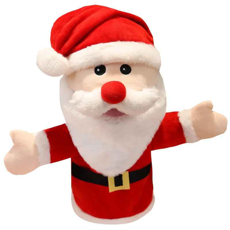Christmas gift Santa Claus snowman elk finger puppet plush toys parent-child game story dialogue doll hand puppet