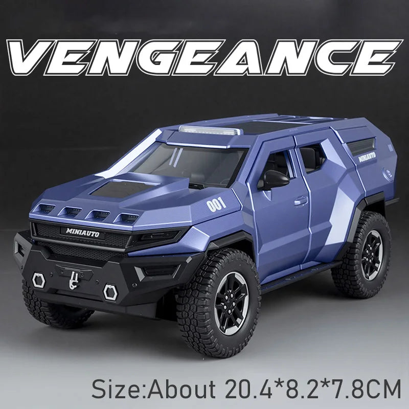 1:24 Rezvani Motors Model Toys Diecast Toys Doors Opened with Sound Light Pull Back Front Wheel Steering Vehice Boy Holiday Gift