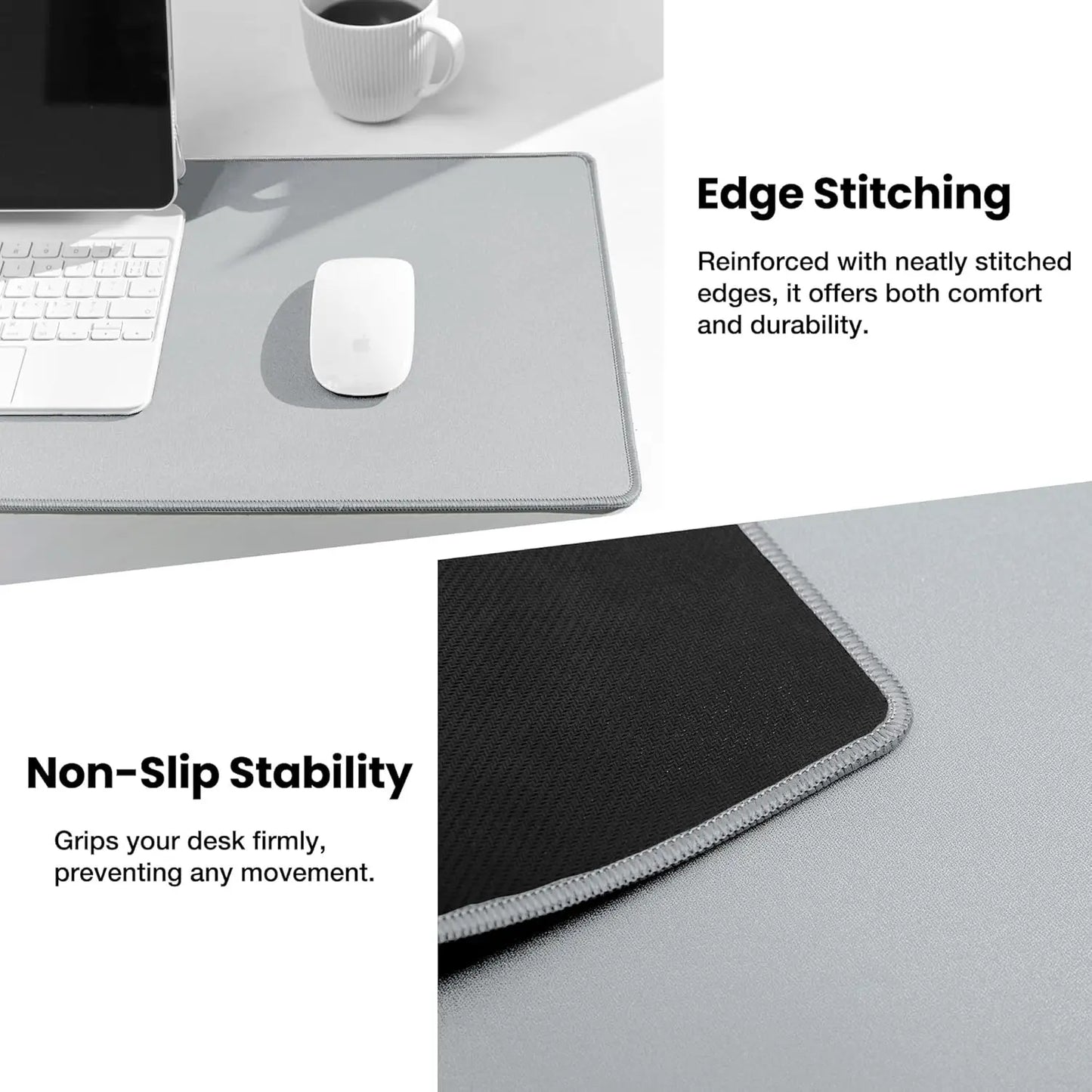 Waterproof Cloth Desk Mat, Large Mouse Pad, with Anti Slip Base, Stitched Edge, Desk Pad XXL Mousepad for Office ,Home ,Gamer