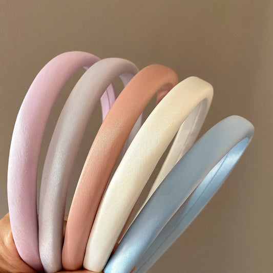 Macaron Color Sponge Headband for Women Narrow Edge Face Wash Hair Band Fashion Girl Simple Hair Hoop