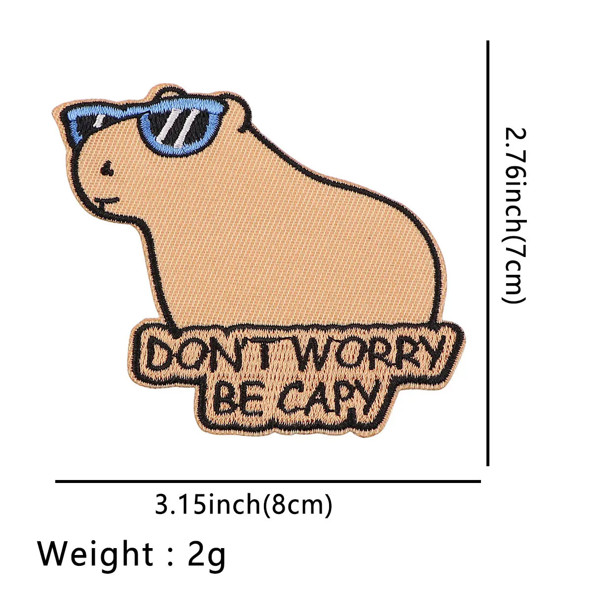 Cute Capybara Iron On Patch Clothes Patch For Clothing Phrase Embroidered Patch Garment Apparel Accessories Sewing Stickers