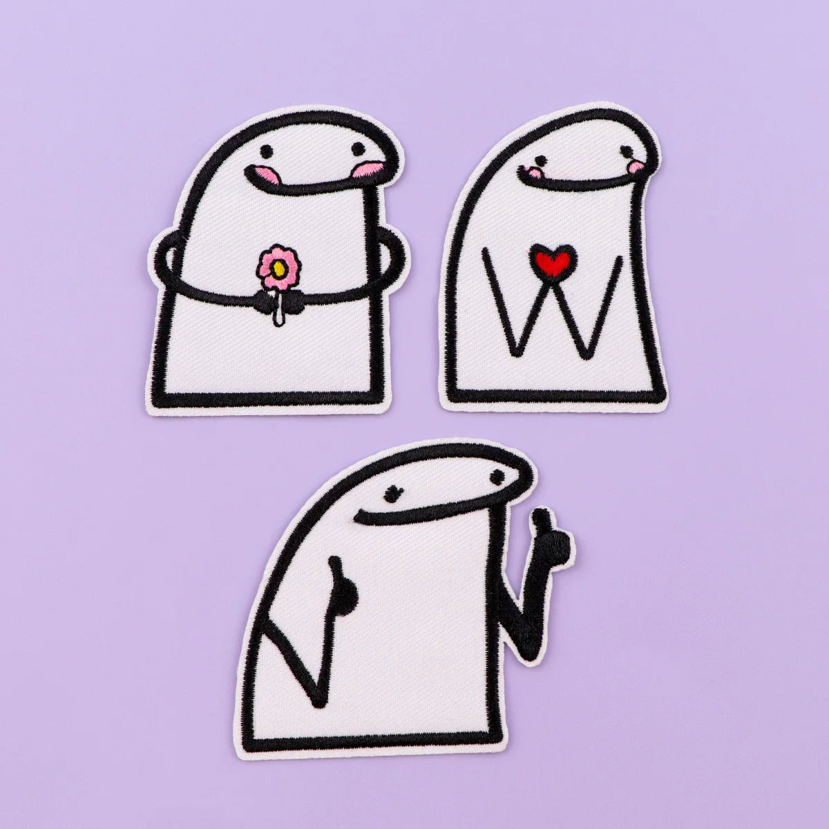 3pcs Funny Stick Figure Iron On Patch Clothes Patch For Clothing Simple Style Embroidered Patch Garment Apparel Accessories