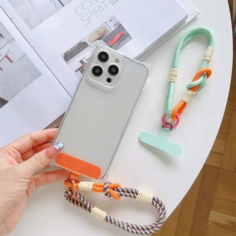 Universal Adjustable Mobile Phone Lanyard Short Wrist Strap with Self-locking Anti-drop Design Durable Polyester Phone Strap