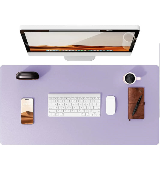 Large Purple Mouse Pad Office Desk Mat Non-Slip PU Leather Desk Pad Protector