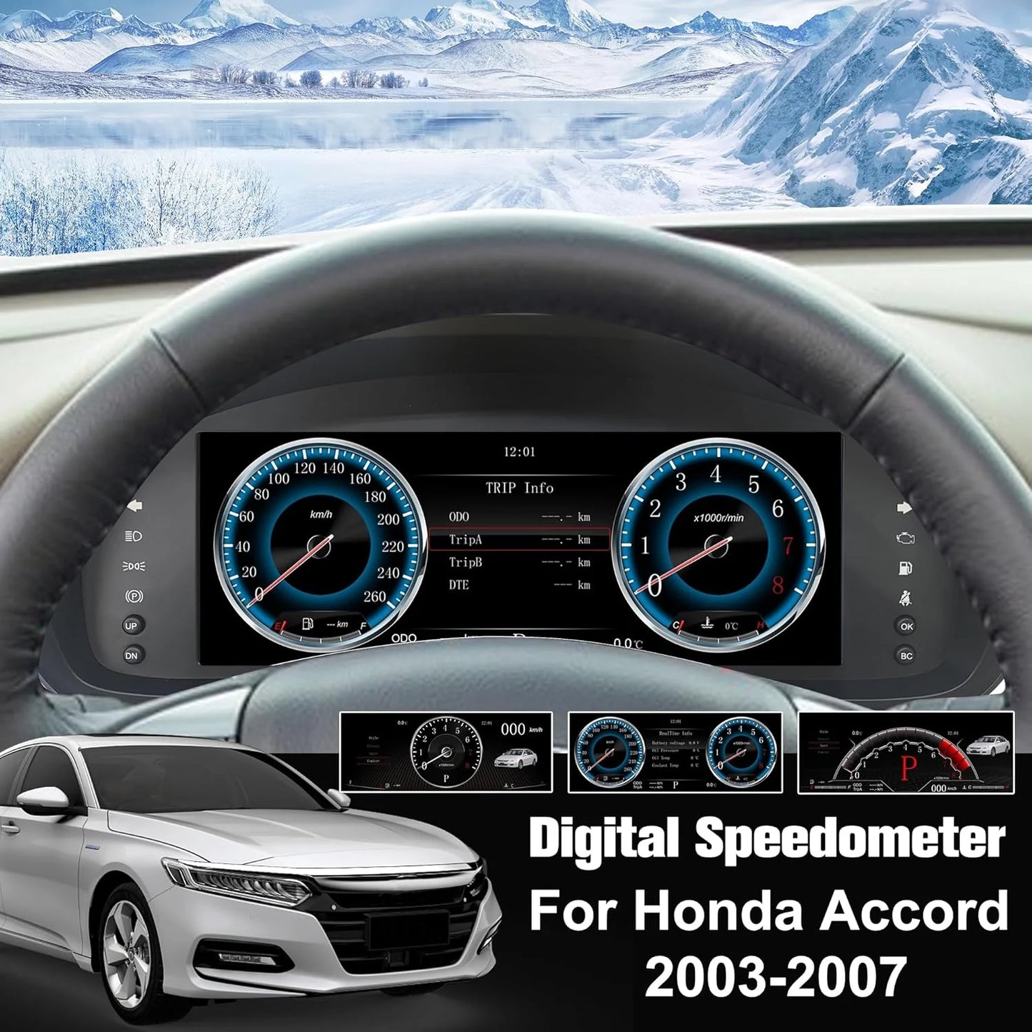 For Honda Accord 2003-2007 Digital Instrument Cluster Speedometer LCD Instrument Panel