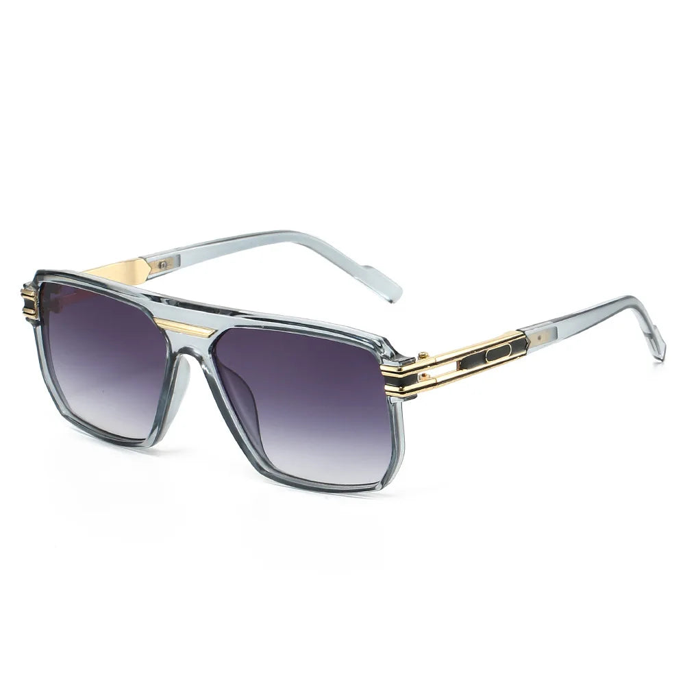 JNPCXI New Large Square Sunglasses Men Brand Designer Gray Decoration Punk Strong Luxury Sun Shades UV400