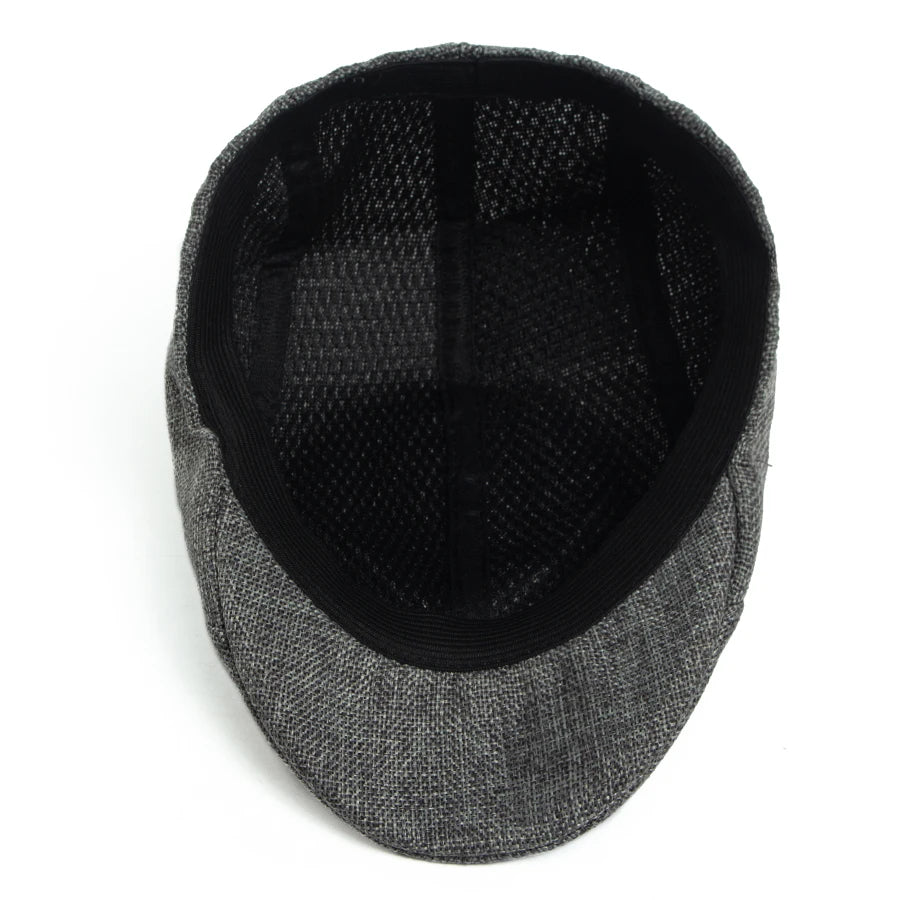 Men's Linen Flat Cap Spring Summer Vintage Visor Beret Breathable Ivy Newsboy Hat Women Fashion Cap Suitable For Small Slim Face