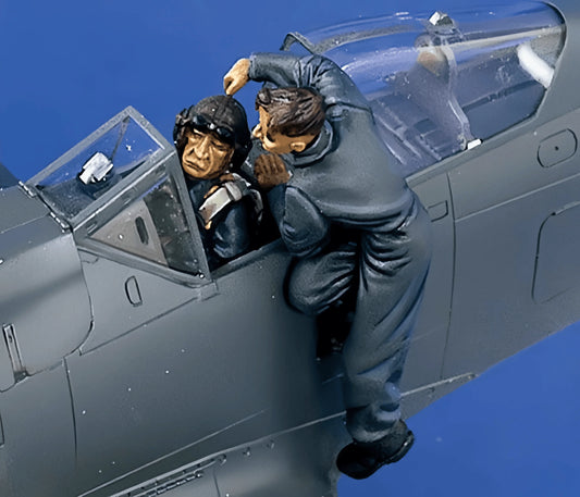 Precision 1/48 Resin Model Kit GK, Air Force Pilot and Ground Crew Models, Unpainted