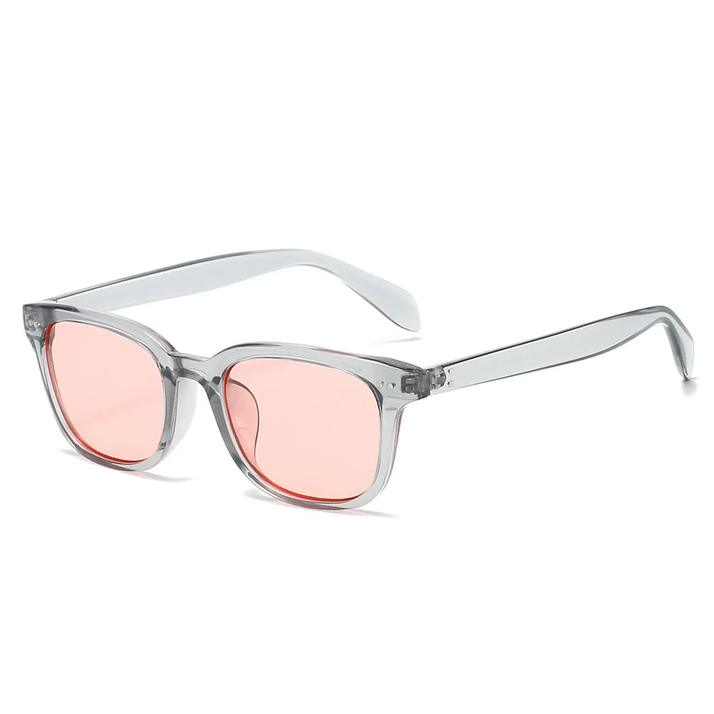 JNPCXI Fashion Square Rivets Men Sunglasses Shades UV400 Retro Women Jelly Color Sun Glasses