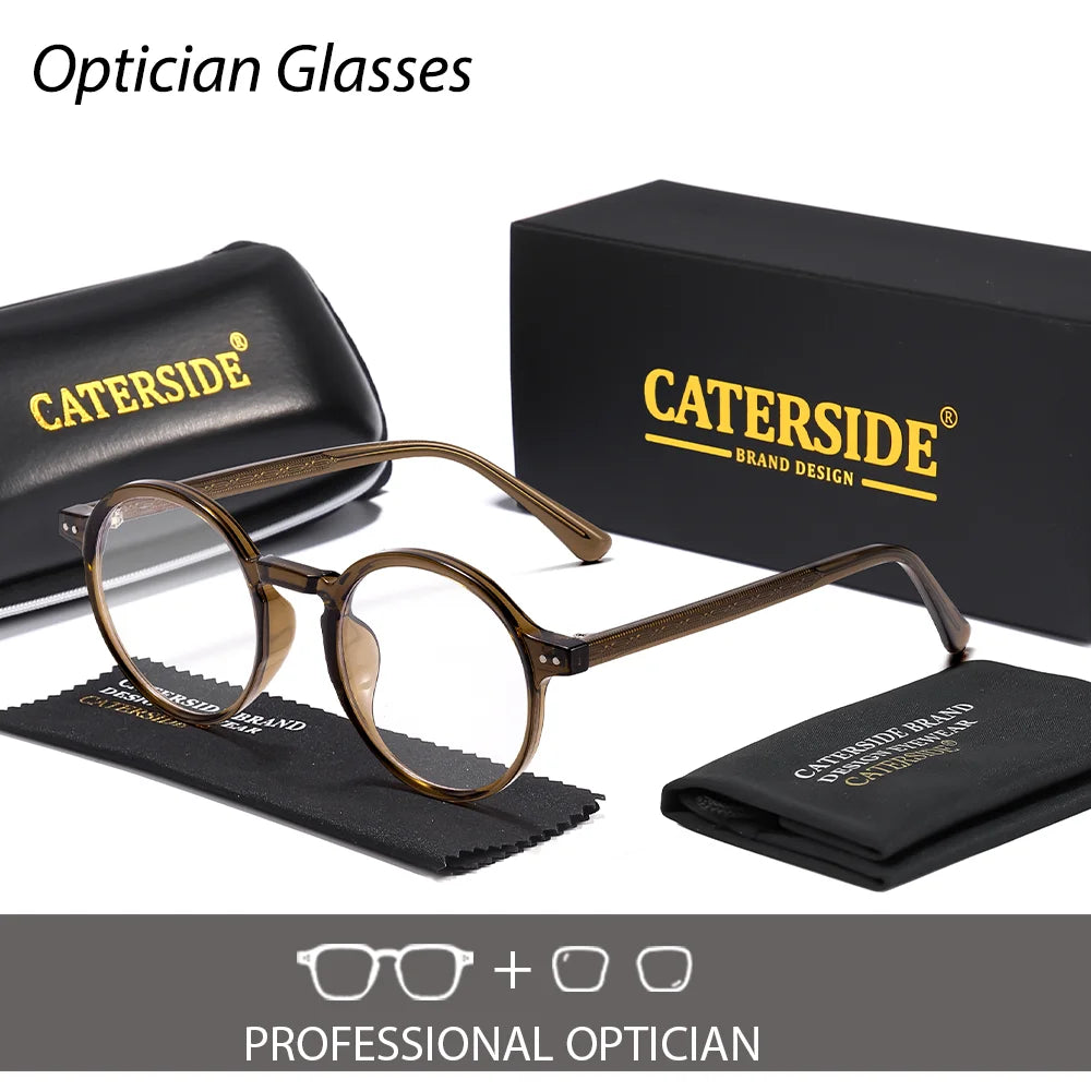 CATERSIDE New Men's Optical Glasses Customized 1.56 refractive index Round Lenses Prescription Glasses Women Reading Eyeglass