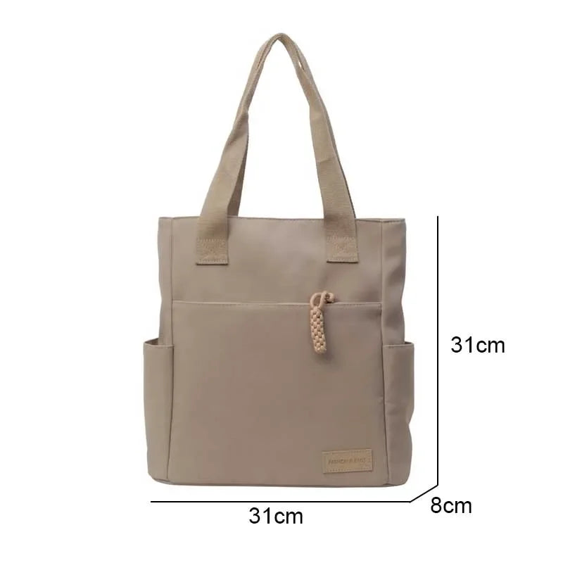 Large Capacity Lightweight Canvas Bag New Waterproof Solid Color Tote Bags Canvas Handbag Shoulder Bag for Work School Travel