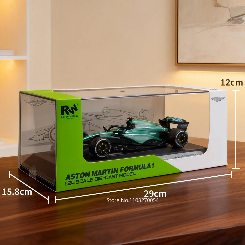 1:24 F1 Formula Racing Car Miniature Model Alloy Diecast Toys Front Wheel Steering Rubber Tire Vehices Display Cabinet Ornaments