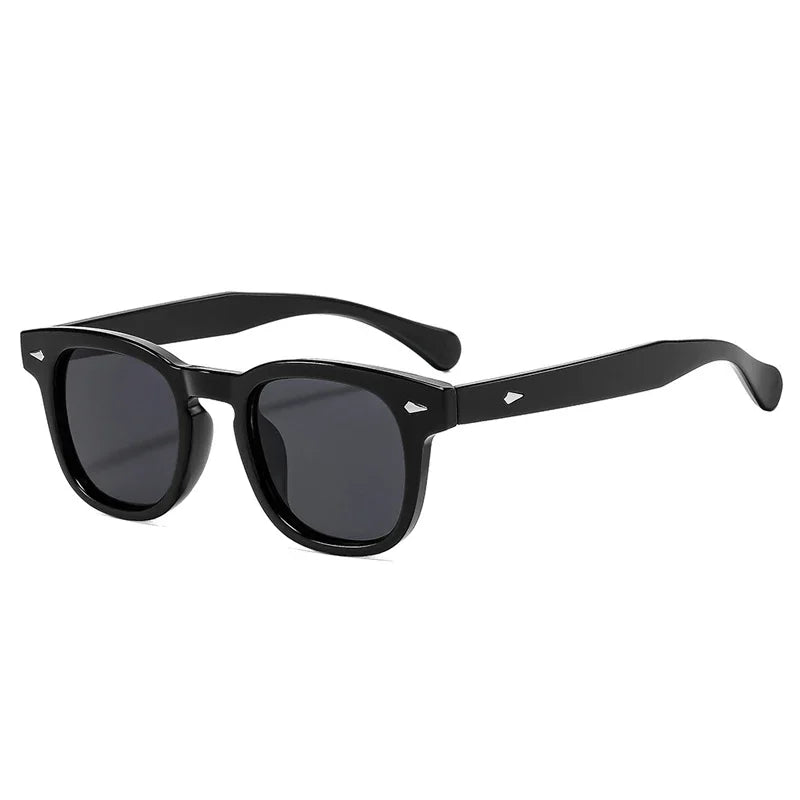 JNPCXI New Fashion Women Sunglasses Square Rivets Retro Orange Black Shades UV400 Clear Lens Frame