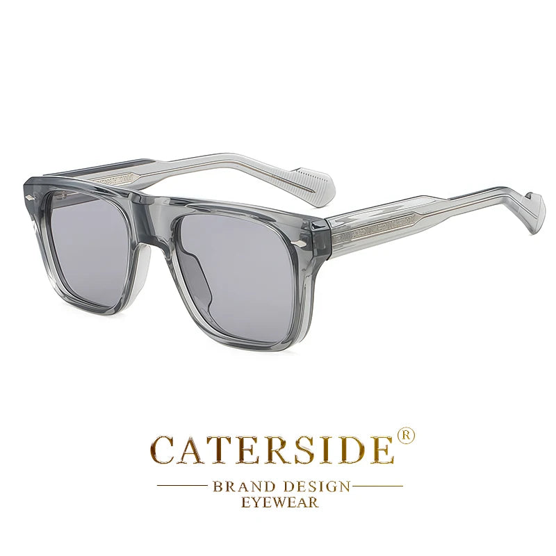 CATERSIDE Trend Sunglasses Men's Large Frame Propionic Core Insert Temple Sun Glasses Women's Party Outdoor Travel Eyewear