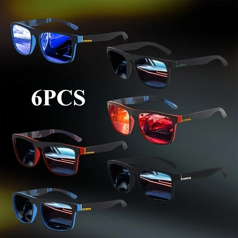 6PCS Classic Polarized Sunglasses Retro UV Resistant Driving Sunglasses for Men and Women