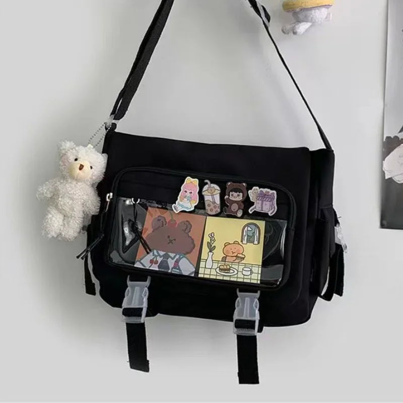 Waterproof Canvas Messenger Bag Women Men Handbags School Student Shoulder Bag Fashion Large Capacity Crossbody Bag Satchels
