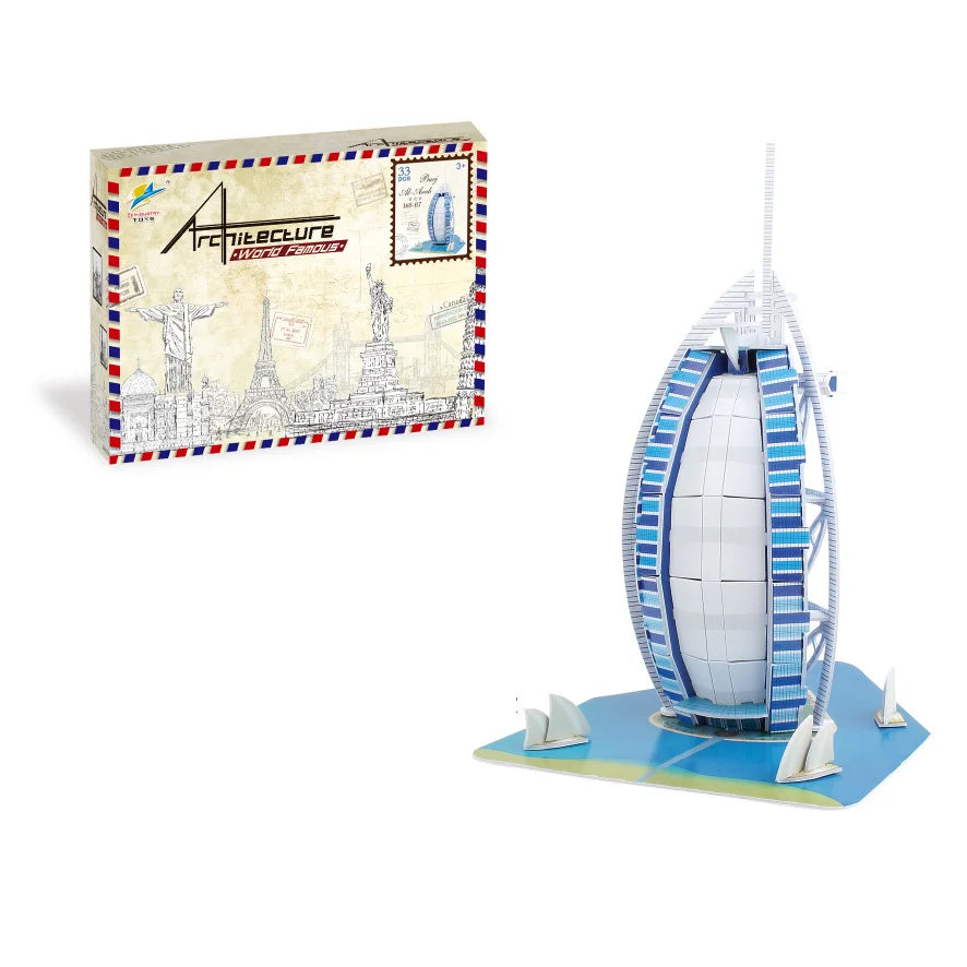 DIY Paper 3D Puzzle Model World Attractions Construction Children's DIY Intellectual Development Educational Toys for Kids