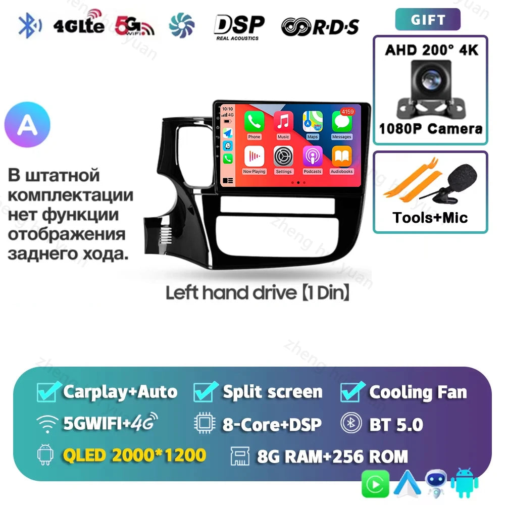 CarPlay Auto For Mitsubishi Outlander 3 GF0W GG0W 2012 - 2018 Left hand drive Car Radio Multimedia Video Player Navigation stere
