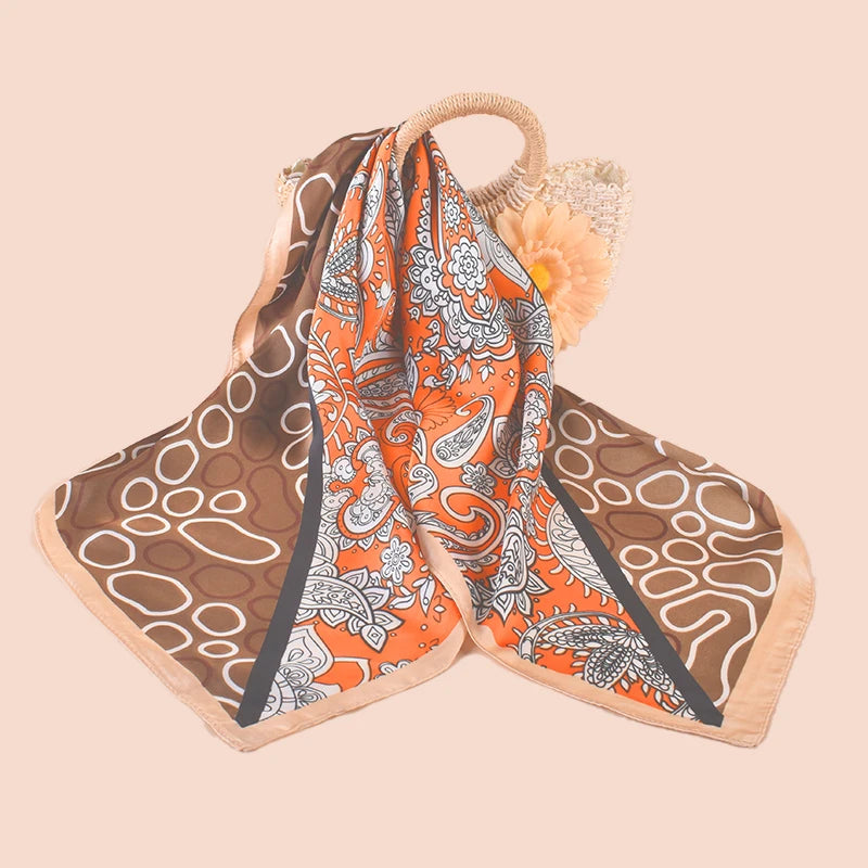 1PC 27.56x27.56inch Floral Print Bandana Bohemian Style Women's Headscarf Hairband Headband Perfect for Enhancing Your Look