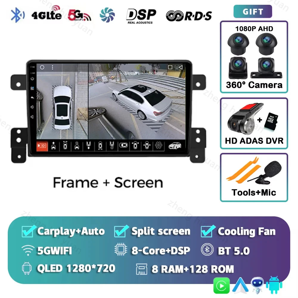 Android 15 CarPlay Auto For Suzuki Grand Vitara 3 2005-2014+ Car Radio Multimedia navigation video DVD Autoradio Stereo 2din 4G+