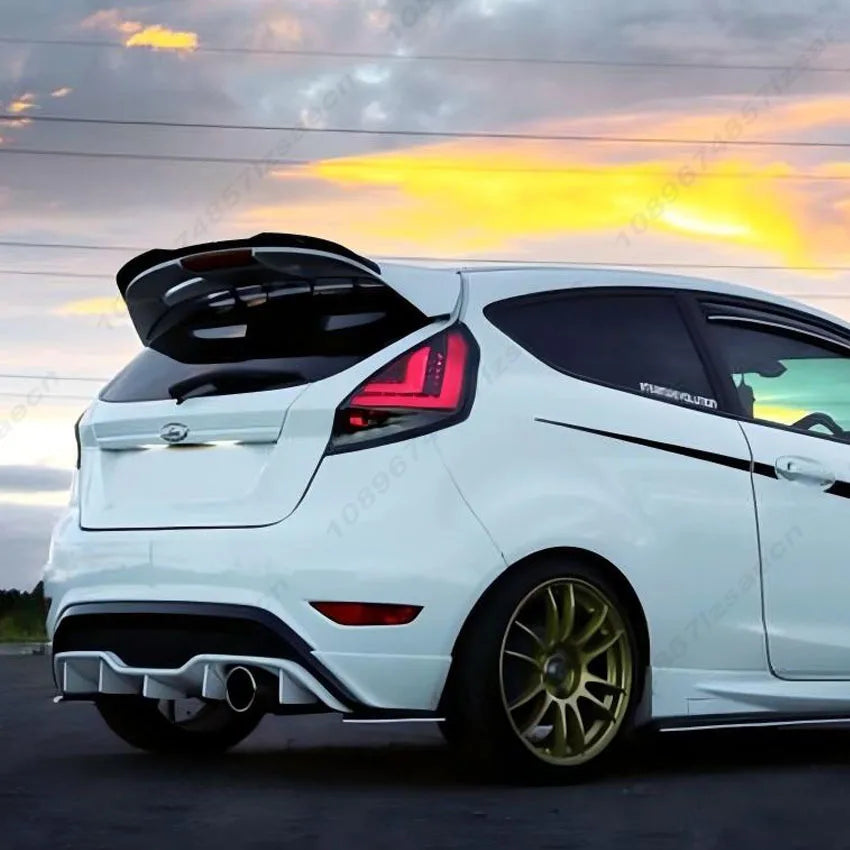For Ford Fiesta ST Line MK6 MK6.5 2008-2017 Tail Wing Fixed Wind Spoiler Rear Wing Modified Decoration Accessories Gloss Black