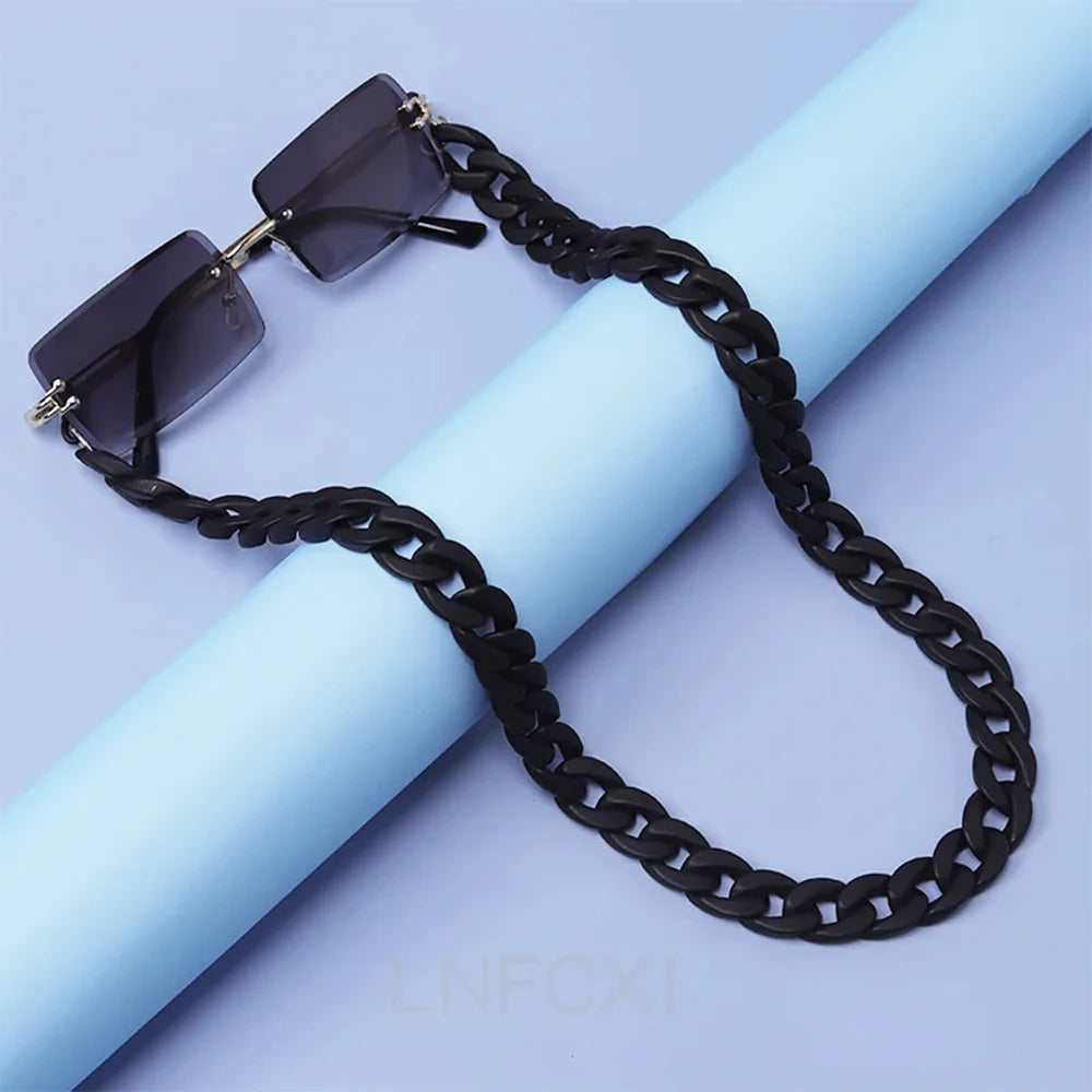 New Matte Retro Acrylic Glasses Chain Lanyards Gold Color Reading Glasses Hanging Neck Chains Sunglasses Chain Straps