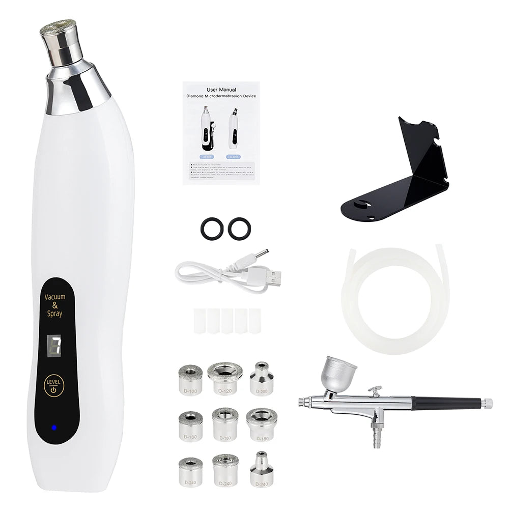 Portable Diamond Microdermabrasion Facial Peeling Machine Hydrating Airbrush Exfoliation Deep Cleaning Vacuum Blackhead Remover
