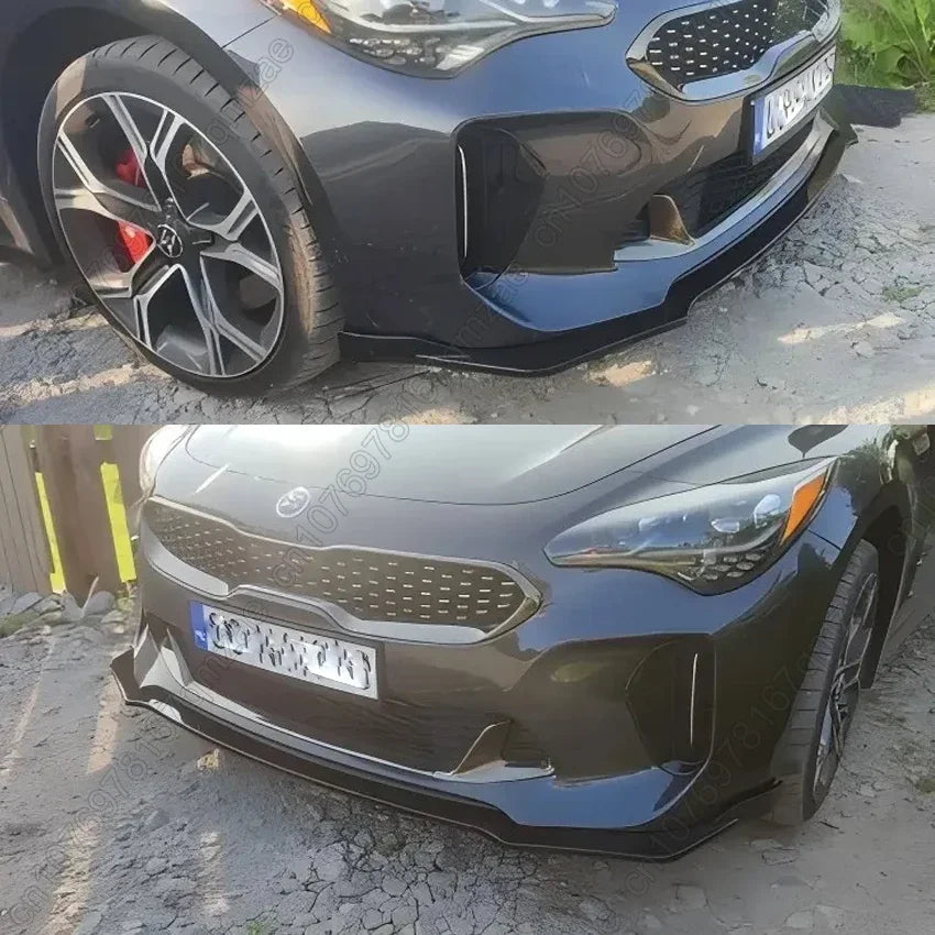 For Kia Stinger GT 2018-2023 Gloss Black Front Bumper Spoiler Lip Lower Body Kit Diffuser Splitter Tuning Guard Body Kit Tuning