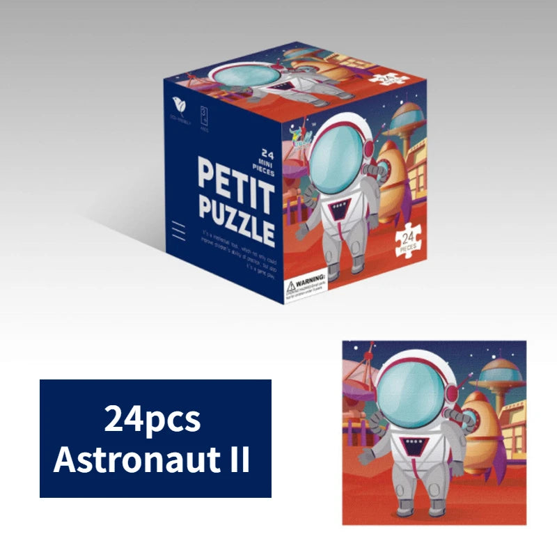 Mini 24 Pieces Kids Paper Puzzle Children Petit Puzzle Early Education Toys Intellectual Toy 3 Years Old English Packaging