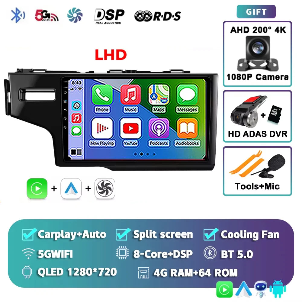 Android 15 Car Radio For Honda Fit 3 Jazz 2014 2015 2016 2017 2018 2019 2020 Wireless Carplay Android Auto Multimedia Player 2 D