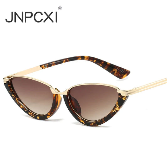 JNPCXI Retro Small Cat Eye Women Sunglasses Fashion Clear Ocean Lens Shades UV400 Men Trending Punk Gradient Sun Glasses