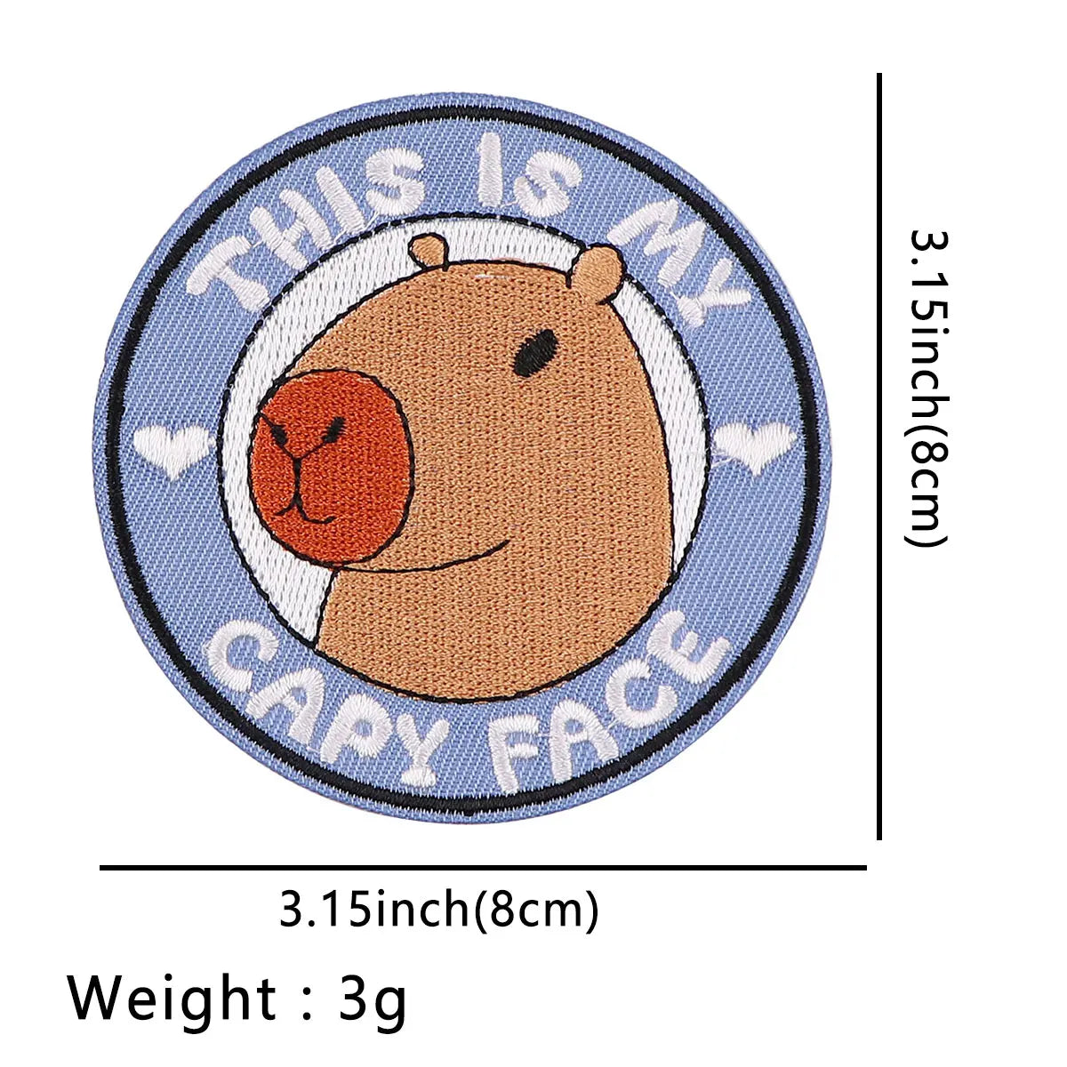 Cute Capybara Iron On Patch Clothes Patch For Clothing Phrase Embroidered Patch Garment Apparel Accessories Sewing Stickers