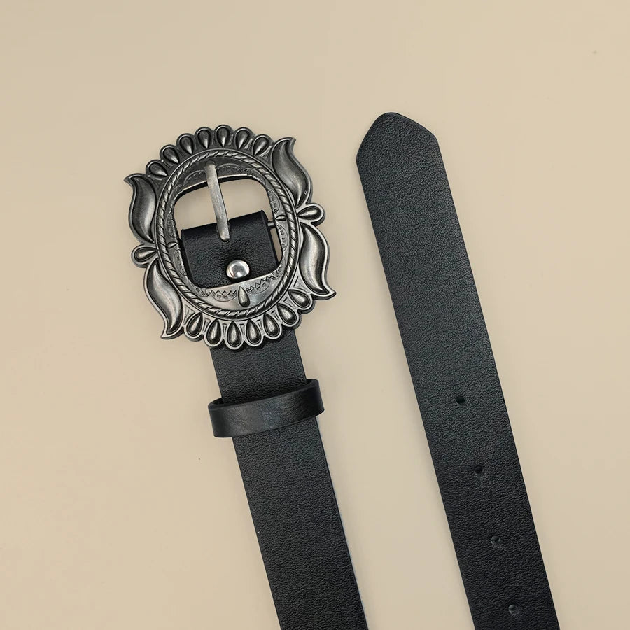 Black Carved Vintage Women's Belt - Summer Versatile, Perfect for Jeans, Dresses, Suits & Shirts, Ideal Gift