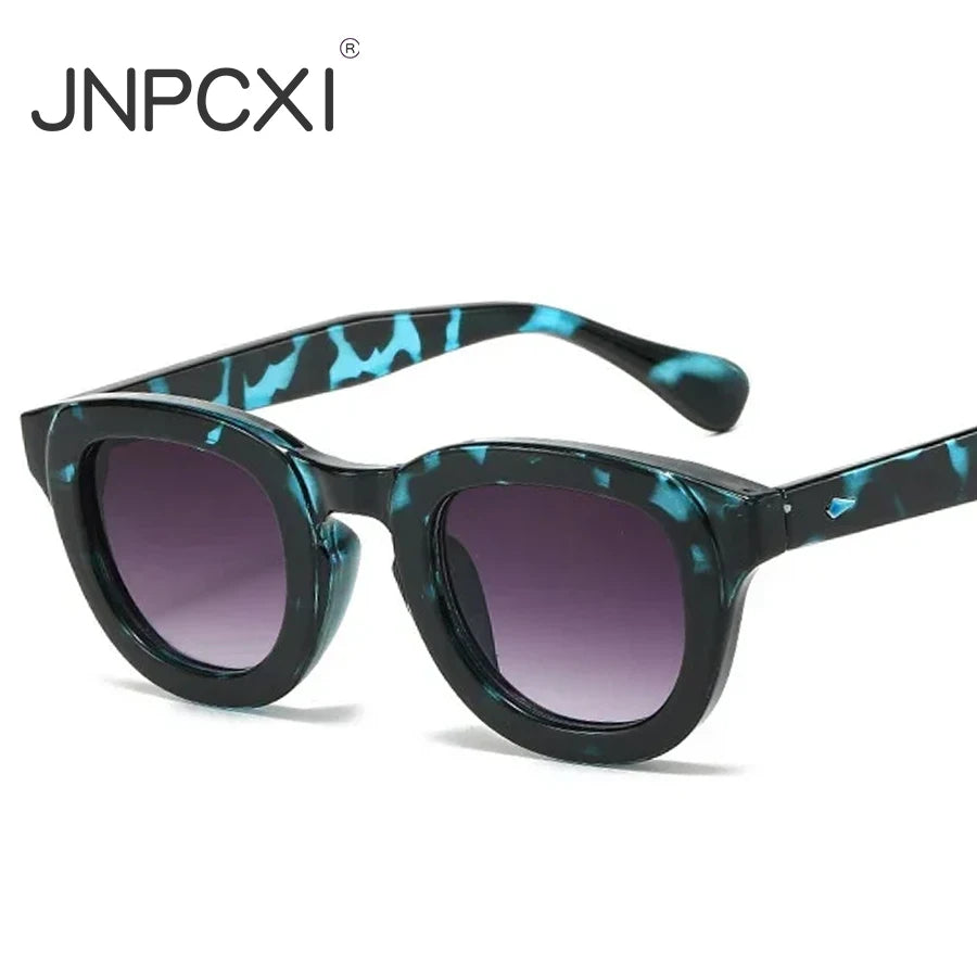JNPCXI New Oval Candy Color Gradient Lens UV400 Sunglasses Women Men Eyewear Men Trending Sun Glasses Rivets Decoration