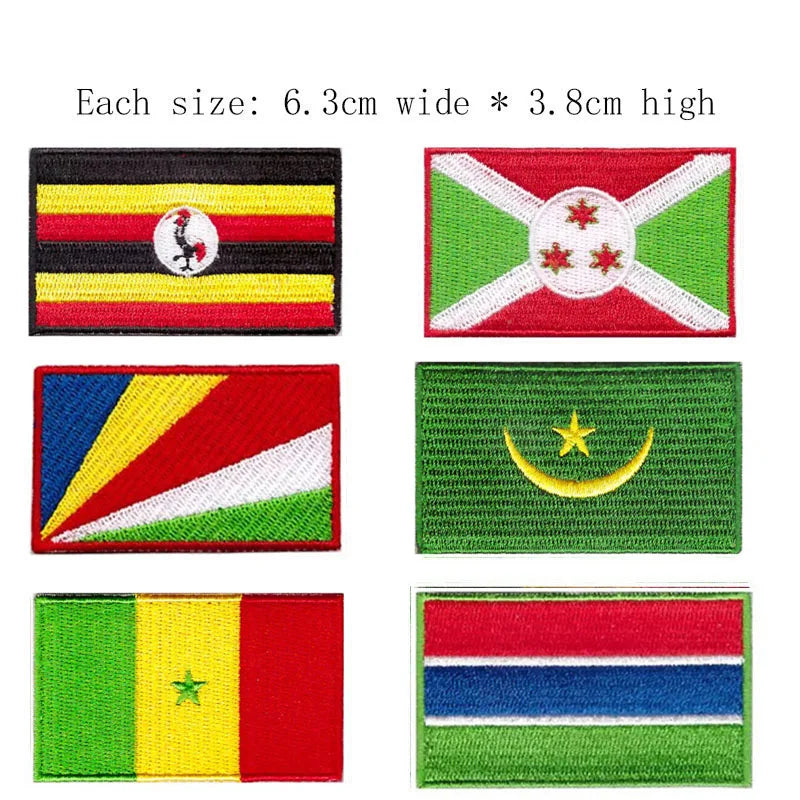 Angola Country Flag Embroidery Patch 6.3cm Wide Iron On Sew On Backing