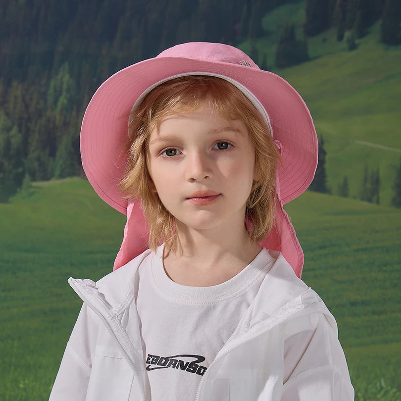 1210Quick-drying l Children's Bucket Hats Kids Wide Brim Beach UV Protection Outdoor Essential Sun Caps