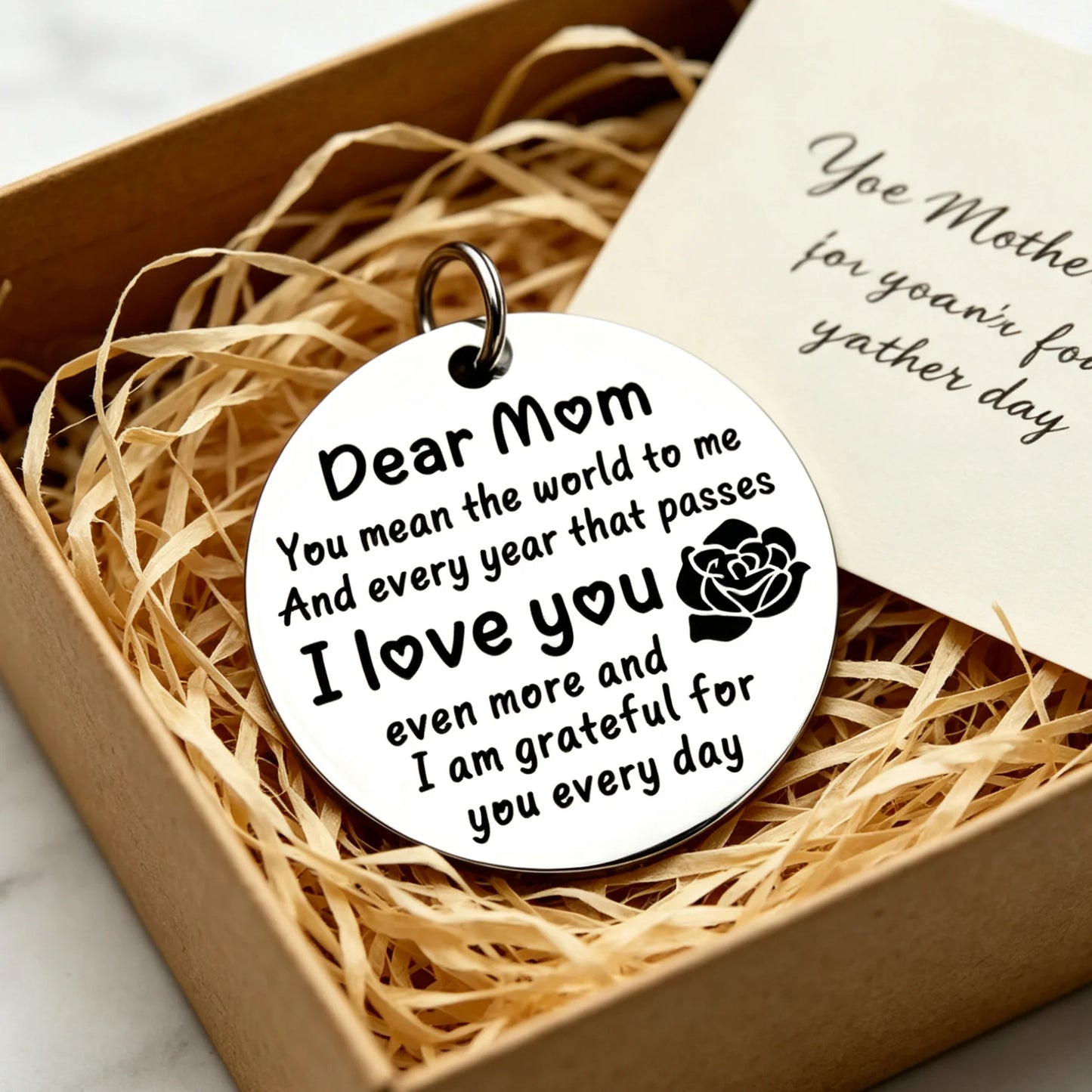 Stainless Steel 'Dear Mom I Love You' Keychain - Perfect Gift for Mother's Day, Birthday, Christmas, Thanksgiving