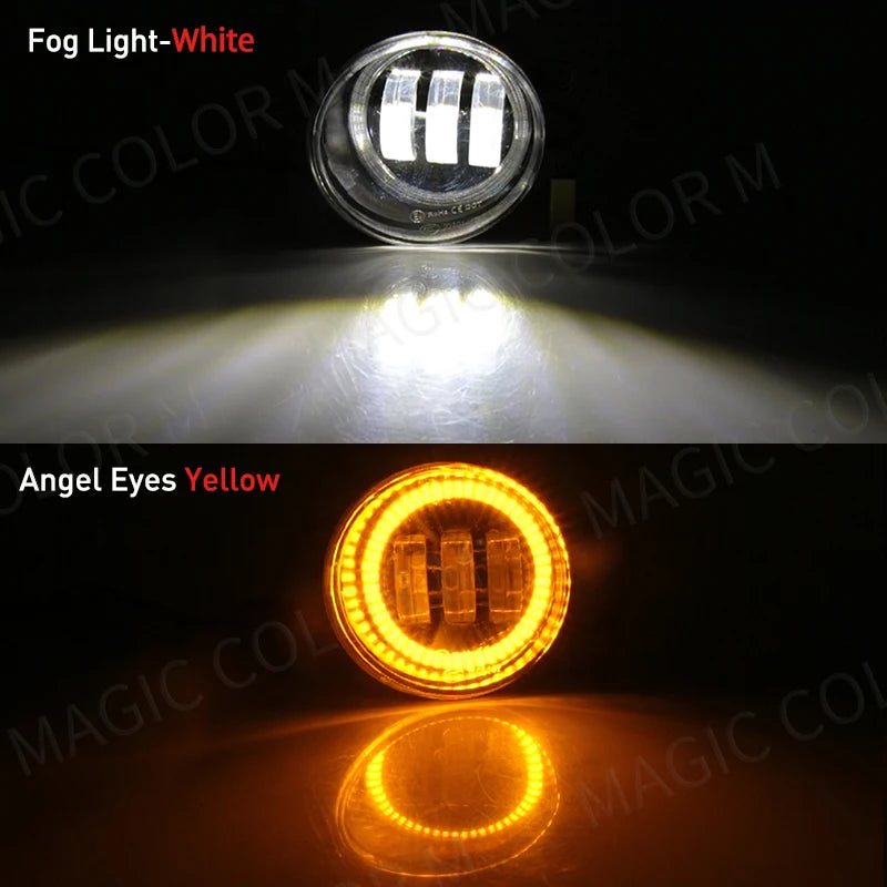 Angel Eye Fog Light For Toyota Highlander Kluger Avalon Prius C-HR CHR Estima 4Runner Car LED DRL Daytime Running Lamp 12V 2Pcs
