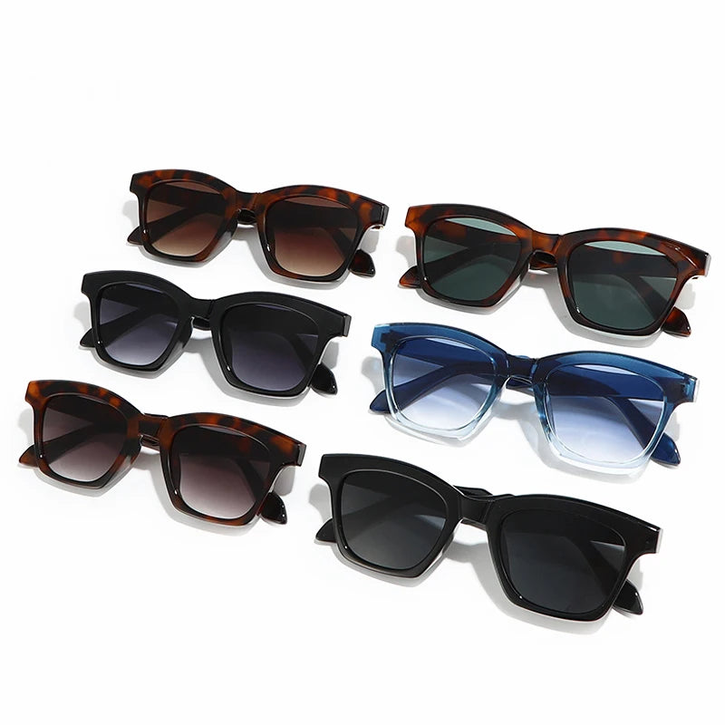 JNPCXI Fashion Square Women Luxury Sunglasses Retro Leopard Blue Designer Men Trending Sun Glasses Shades UV400
