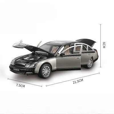 1/24 62S E300EL Models Car Toys Diecast Alloy Vehicles 6 Doors Opened Rubber Tires with Sound Light Pull Back Toy Gifts for Kids