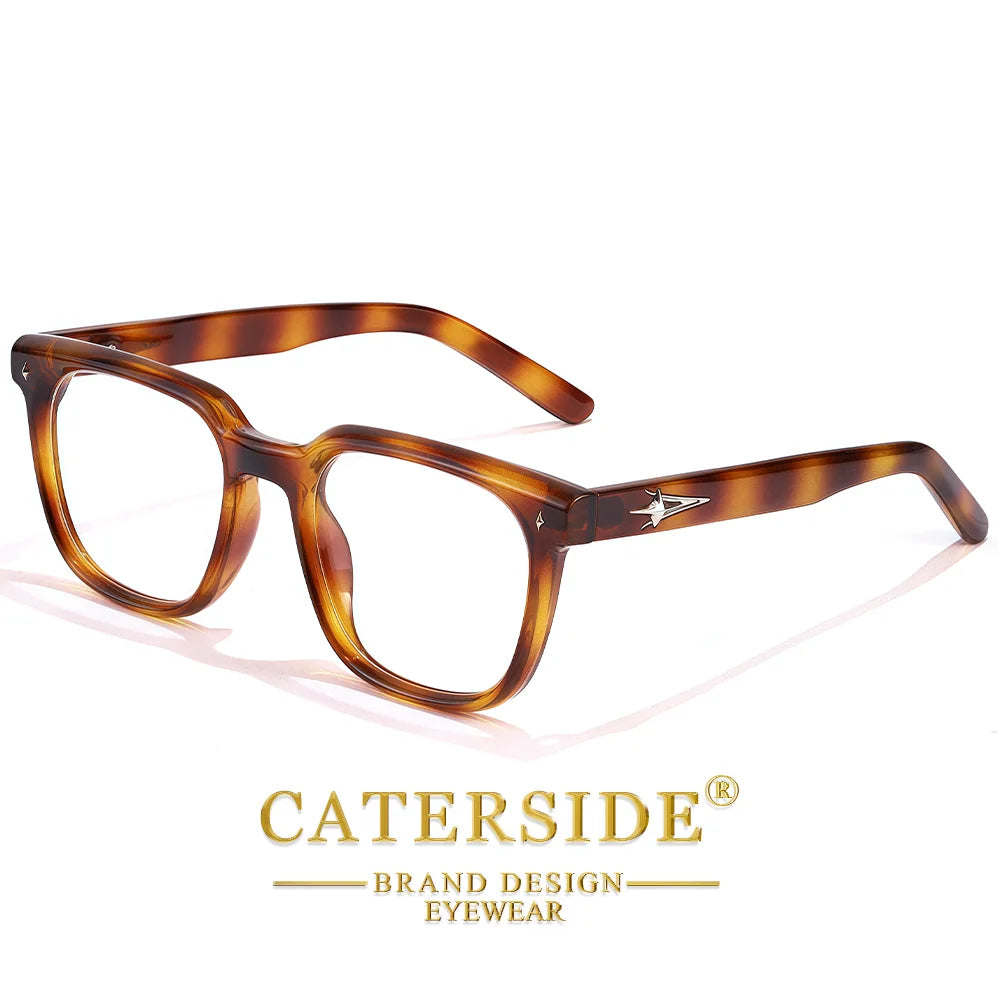 CATERSIDE New Retro Anti Blue Light Glasses High Quality Lightweight Square Frame Computer Reading Eyeglasses for Men Women
