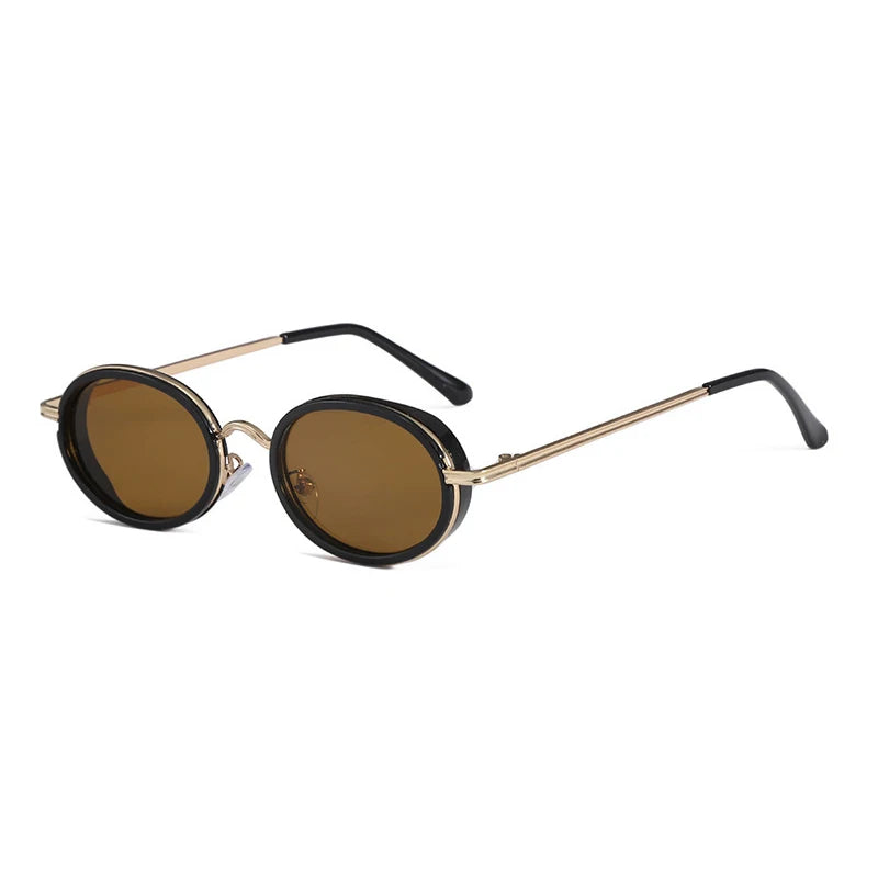 JNPCXI Fashion Small Oval Candy Color Sunglasses Women Green Leopard Shades UV400 Retro Men Punk Sun Glasses