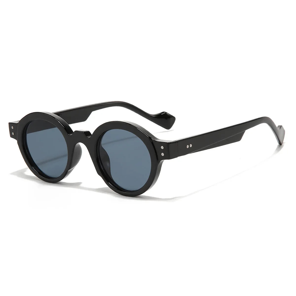 JNPCXI Round Sunglasses Men Punk Double Color Shades UV400 Retro Rivets Decoration Women Trending Sun Glasses Clear Lens Frame