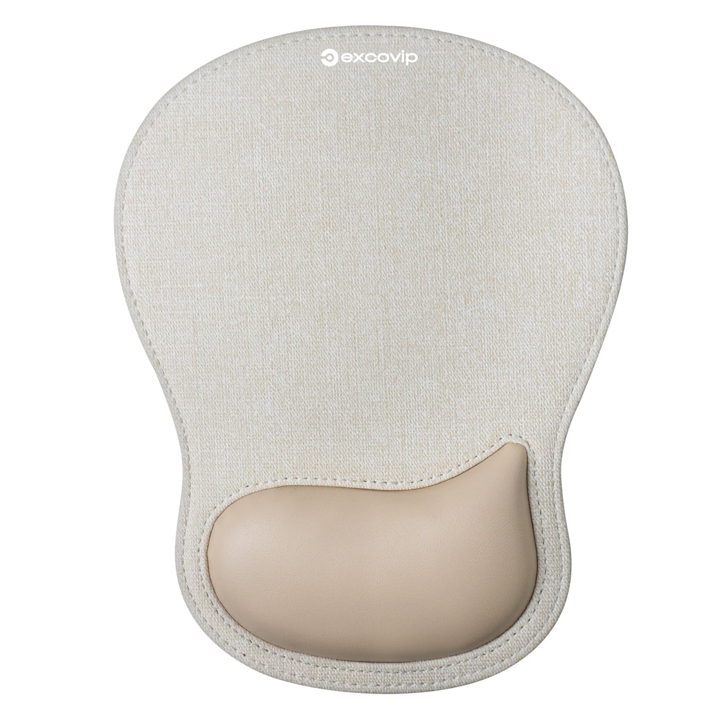 EXCO Memory Foam Wrist Rest Mouse Pad Large Ergonomic Leather Mousepad with Stitched Edge Non-Slip Base for Office Computer