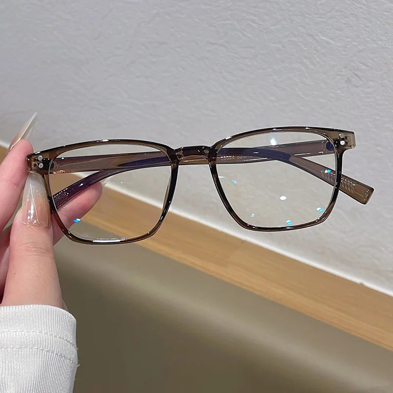 JNPCXI Actual Photo Vintage Glasses Frame Women Square Fashion Retro Rice Nail Clear Anti-Blu-Ray Lens Eyewear Men Optical Frame