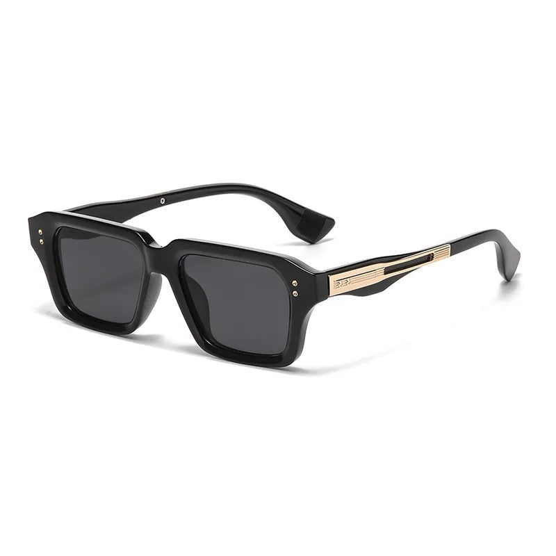 JNPCXI New Retro Square Sunglasses Women Gradient Leopard Shades UV400 Fashion Clear Lens Men Trending Rivets Frame