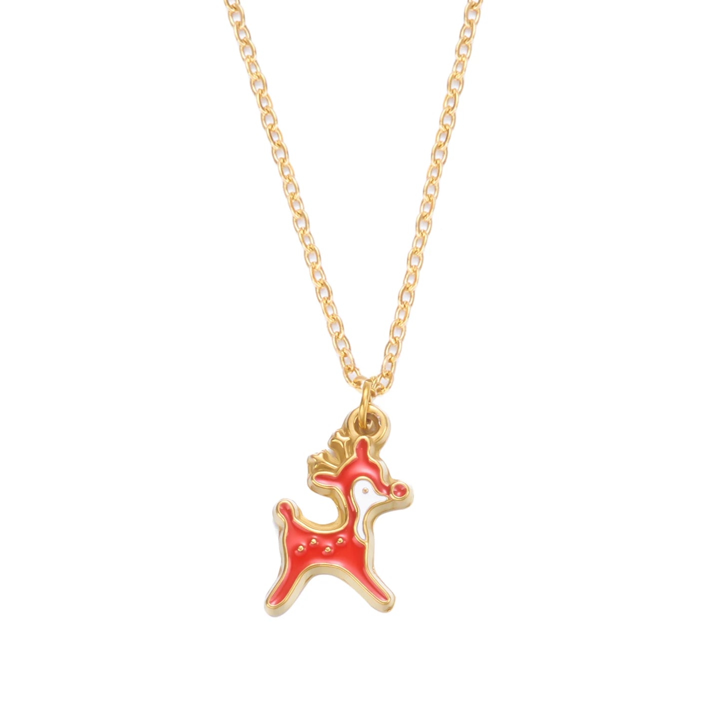 Stainless Steel Colorful Drip Oil Christmas Tree Snowman Pendant Necklace For Women Y2k Fashion Neck Chain Jewelry New Year Gift